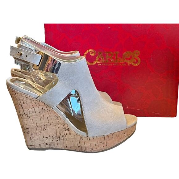 NEW Carlos Santana ESPADRILLE SANDALS Malor Slingback Platform Wedge SHOES 9.5 - Picture 2 of 8